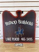 Vintage hand painted wood Bishop Builders