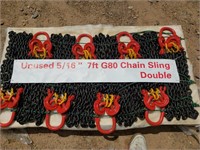 (8) Unused 5/16" Double Chain Slings