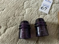 2 Glass Insulators Purple In color