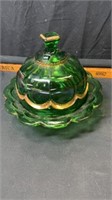 Green butter dish