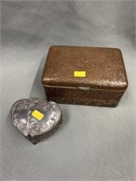 (2) Silverplate Bureau Boxes