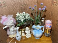 Floral Arrangements, Pitcher, Vase, Bottles etc