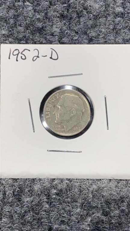 1952-D Roosevelt Silver Dime Coin