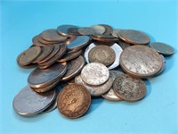 206 grams Foreign Coins Some are Silver