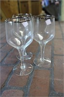Collection of 3 Glasses w/gold trim