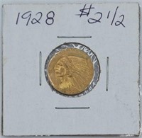 1928 United States $2 1/2 Indian Head Gold Coin