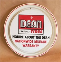 DEAN TIRES HUB CAP ADVERTISING SIGN AS-IS, NO SHIP