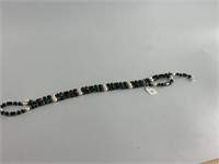Magnetic clasp necklace with hematite, sillimanite