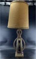 Vintage ship pulley lamp with shade, lamp base is