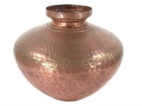 Hammered Copper, Brass Indian Pot 10" H