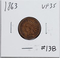1863  Indian Head Cent   VF-35