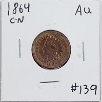 1864 CN  Indian Head Cent   AU details