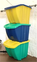 (3) Stackable Bins