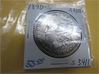 1890-S  Morgan Silver Dollar XF/AU