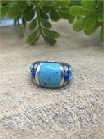 Sterling Silver Lapis Lazuli Mother of Pearl Ring