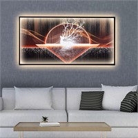 Large Canvas Framed Wall Art, LED LIGHTS UP
