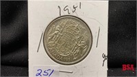 1951 Canadian 50 cent coin