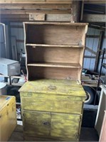 PRIMITIVE MUSTARD COLORED CHEST WITH