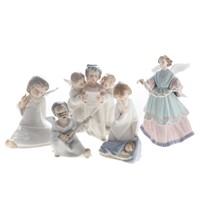 Five Lladro porcelain angels