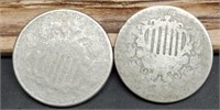 1868 & 186? Shield Nickels