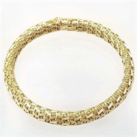 18K Italian gold woven bracelet - 7 1/2" long x
