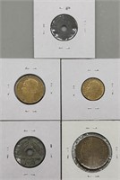 (5) French Coins, as pictured