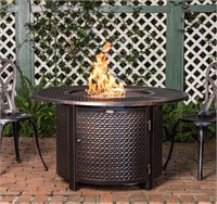 Dumisani 44" Hammered Aluminum Gas Fire Table