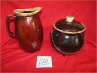 HULL PITCHER & LIDDED BEAN POT