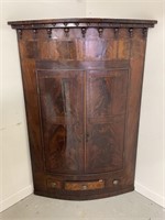 Antique Veneered Corner Cabinet