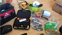 Misc tools, gun case and Husky tool bag