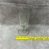 VTG Celery Spooner Glass Vase Scalloped