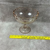VTG Indiana Glass Teardrop Pink Glass Compote