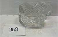 Vintage American made crystal sleigh candy bowl