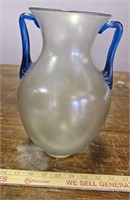 Carder Steuben Type Vase w Applied Blue Handles-