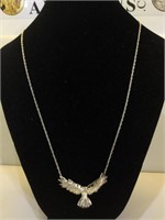 Sterling Silver Eagle Necklace - 16 in