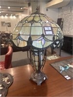 Tan stained glass lamp