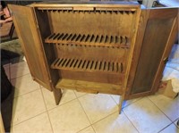 Solid wood display cabinet with lock and key