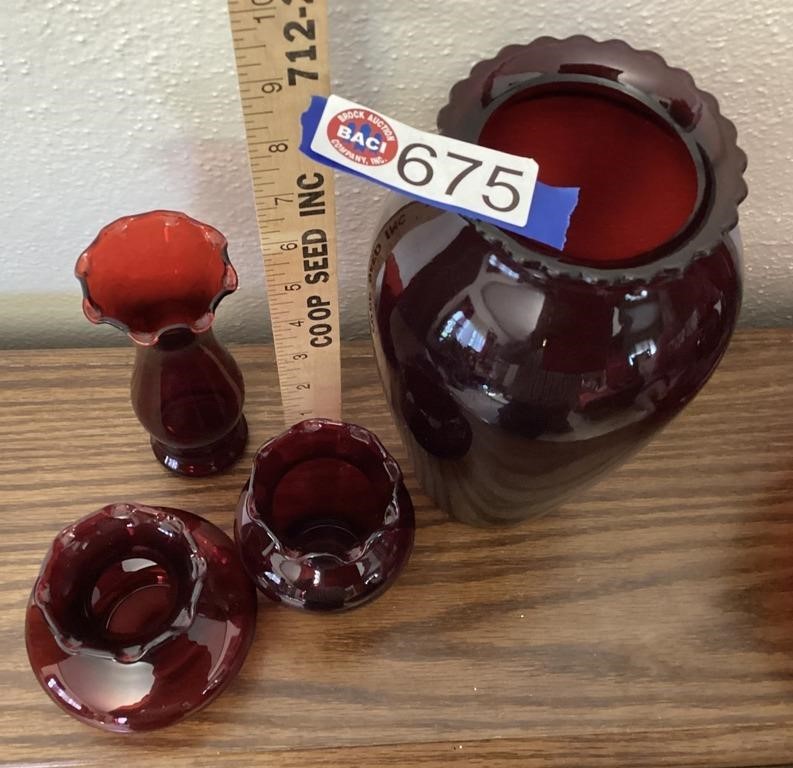 4 - Ruby Red vases