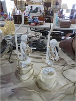 PAIR OF FIGURAL TABLE LAMPS (NO SHADES)