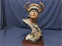 Large Native American Indian Buffalo Head Statue