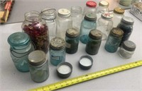 Canning Jars including Wire top, Blue Ball pints