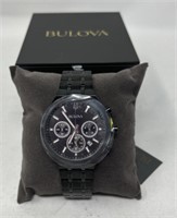 Mens Bulova Black Ion Plated Chronograph Watch