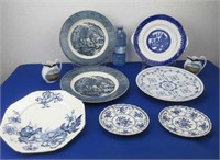 Flow Blue Plate, Currier & Ives Dinner Plates,