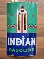 "Indian" Single-Sided Curved Enameled Metal Sign
