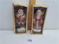 Vintage Santa Ornaments NIB