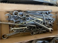 BOX LOT OF ASSORTED WRENCHES