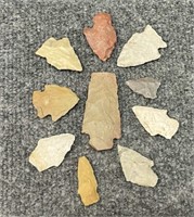 (10) Native American projectile points- ARROWHEADS