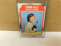 1980 LUKE SKYWALKER STAR FILE STAR WARS CARD