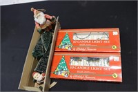 Vintage Santas with Bottle Brush Trees and 2 Packs