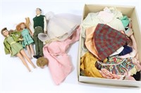 LOT OF VINTAGE DOLLS AND CLOTHING
